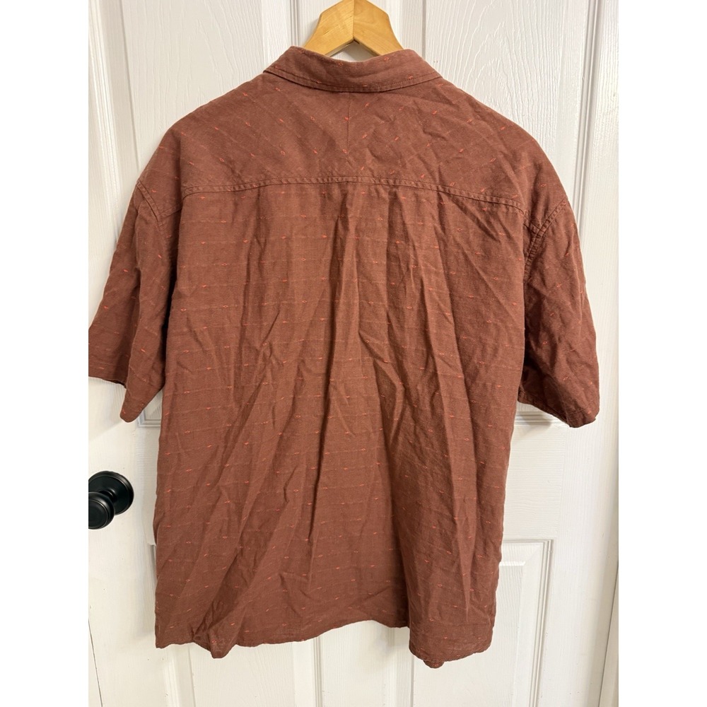 Kuhl Skorpio Button Up Shirts Men's XXL Linen Burnt Red Outdoor Hiking Camp - Picture 4 of 13